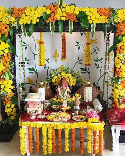 Ganesh Festival flower Decoration 